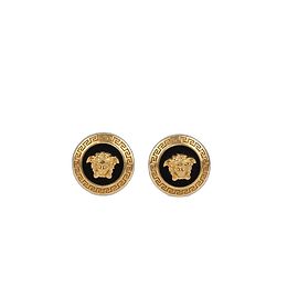 Versace Gold Tone Metal Medusa Stud Round Earrings Golden
