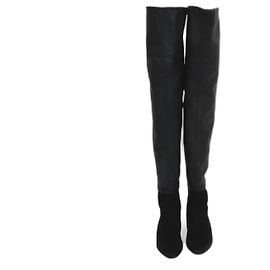 Chanel Black High Knee Pointed Boots Black