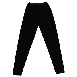 Leggings de terciopelo negro con cristales CC de Chanel Negro