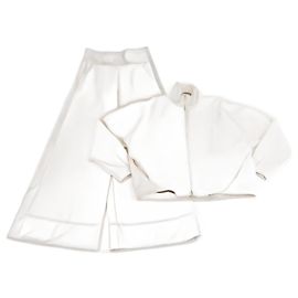 Max Mara Off White Cocoon Plava Sweatshirt Jacket & Trouser Set Eggshell