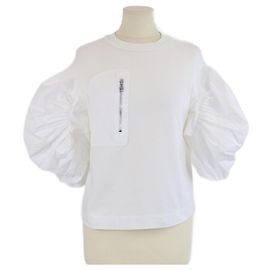 Camicia bianca con maniche a sbuffo arricciate Alexander McQueen Bianco