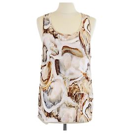 Camiseta regata de malha canelada sem mangas com decote redondo e estampa de ostra multicolorida Loewe Multicor