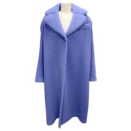 Maison Rabih Kayrouz Purple Oversized Mid Length Boucle Wool Coat Purple