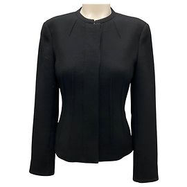 Akris Black Wool Crepe Jacket Black