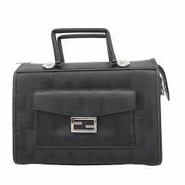 Borsa in pelle Zucca Fendi nera Nero