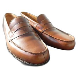 mocassin jm weston 8/5F  43   large Marron clair