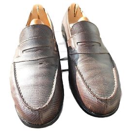 mocassin jm weston cuir de lézard 8/5 C   42,5  43 Marron