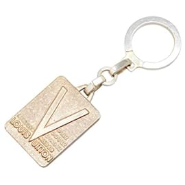 Louis Vuitton-Louis Vuitton Gold-Plated MALLETIER DEPUIS 1854 Logo Plate Key Holder T14230-Golden