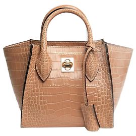 Ermanno Scervino Mini borsa 2 in 1 Maggie in croco marrone Marrone