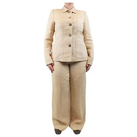 Autre Marque Ensemble de costume en lin sable - taille UK 12 Autre