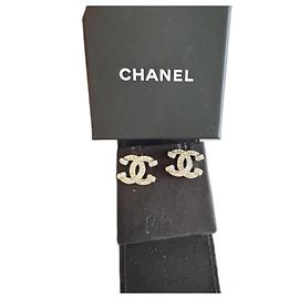 Chanel Earrings Silver Steel Silver hardware