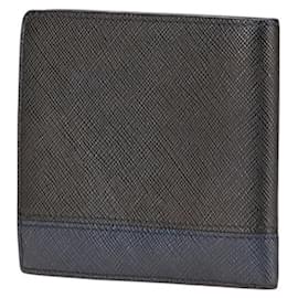 Prada-Prada Men's Bifold Wallet-Black,Navy blue