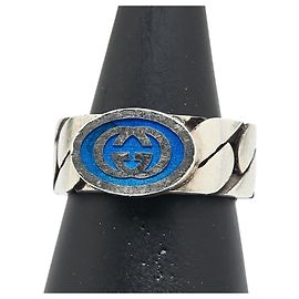 Anello a Catena Interlocking G di Gucci Argento