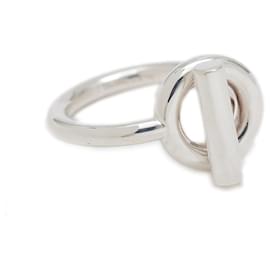Hermès-Hermes Echappé MM Silver Band Ring-Silvery