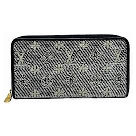 Louis Vuitton-Louis Vuitton Monogram Jacquard Zippy Wallet-Silvery,Navy blue