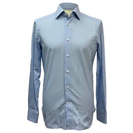Ermenegildo Zegna Button-Down-Hemd aus blauer Baumwolle Blau Hellblau