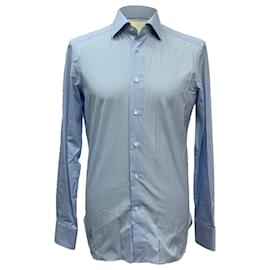 Ermenegildo Zegna- Ermenegildo Zegna Button-Down Shirt in Blue Cotton-Blue,Light blue