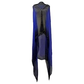 Cachecol gradiente Ann Demeulemeester em chiffon azul Multicor