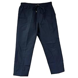 Gucci-Gucci Drawstring Pants in Navy Blue Cotton-Blue,Navy blue