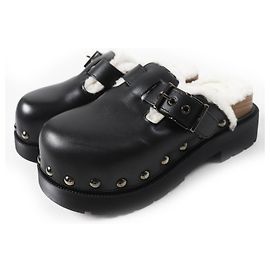 Sandales en cuir Mouton Diorquake de Christian Dior Noir Blanc