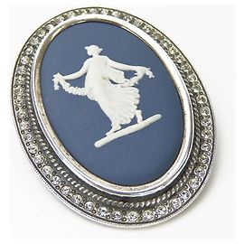 Autre Marque Wedgwood Silber925 Brosche Blau