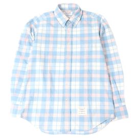Camisa de algodón Thom Browne MWL272A Rosa Azul