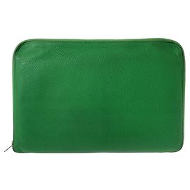 Hermès Cartera larga de cuero verde Hermes Azap TGM Verde