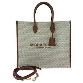 Borsa tote marrone e bianca Michael Kors Marrone Bianco