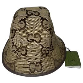 Sombrero Bob Gucci Jumbo Beige de Algodón Beige