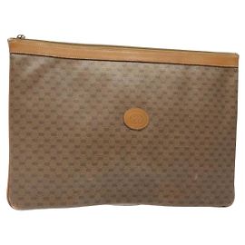 GUCCI Clutch Micro GG Supreme PVC Beige 017 123 0025 Auth gh252 Beige