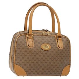 Gucci Bolsa de mão Micro GG Supreme em PVC bege e dourado 000 104 0030 Auth gh453 Bege Dourado