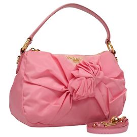 PRADA Sac à main Nylon 2en1 Rose Or Auth ep9408 Rose Doré