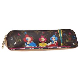 LOUIS VUITTON Monogram Vivienne Trousse Elizabeth Pen Case GI0540 LV Auth 131835 Red Monogram