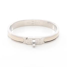 Hermès-Hermes Mini Click Bangle-Silvery,White
