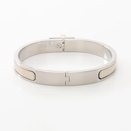 Hermès-Hermes Mini Click Bangle-Silvery,White