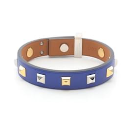 Hermès-Hermes Mini Dog Crew Carré Bracelet-Silvery,Blue,Golden