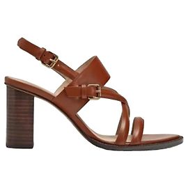Massimo Dutti Leather Sandals Brown Caramel Brown Caramel