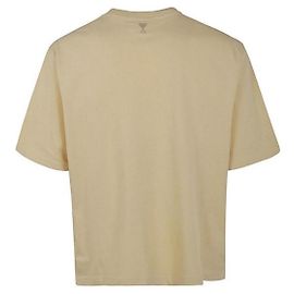 Camiseta Ami Paris Beige de Algodón Beige