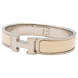 Hermès-Hermes Click Cluck PM Bangle-Silvery,White