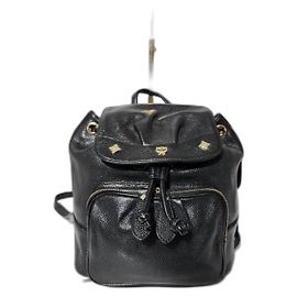 MCM Vintage Leder Rucksack Schwarz Schwarz