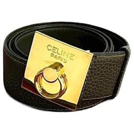 Céline-Celine Leather Belt-Green