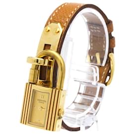 Hermès-Hermes Kelly Gold Plated Leather Quartz Ladies Watch-Other