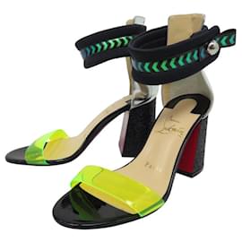 Christian Louboutin-NEW CHRISTIAN LOUBOUTIN TENNIS ELBOW 35 FLUO SANDALS-Multiple colors