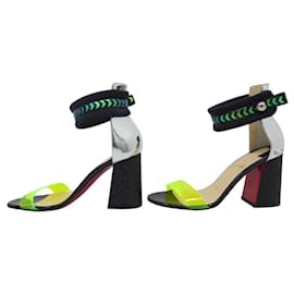 Christian Louboutin-NEW CHRISTIAN LOUBOUTIN TENNIS ELBOW 35 FLUO SANDALS-Multiple colors