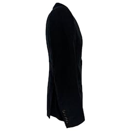 Gucci- Gucci Single-Breasted Blazer with Pockets in Black Corduroy-Black