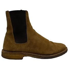 Bottines Nevada en Suède Marron de Saint Laurent Marron Rouge
