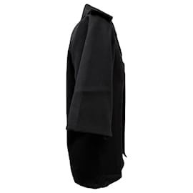 Prada- Prada Hidden Buttons Short Sleeve Shirt in Black Cotton-Black