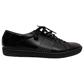 Saint Laurent-Saint Laurent Studded Low-Top Sneakers in Black Leather-Black