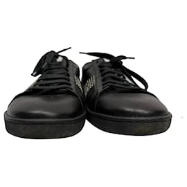 Saint Laurent-Saint Laurent Studded Low-Top Sneakers in Black Leather-Black