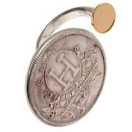 Hermès-Hermes Exlibris Ladies Ring-Silvery,Golden